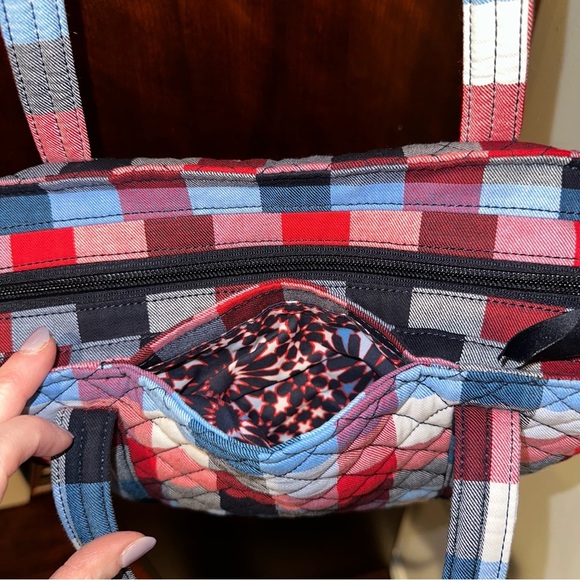 Vera Bradley Patriotic Plaid Small Vera Tote - Picture 5 of 6